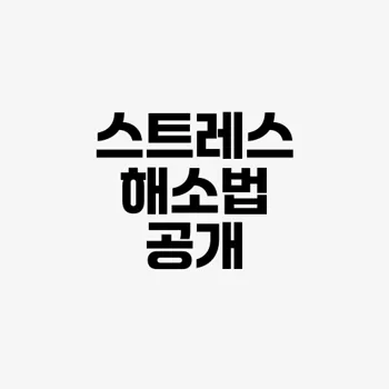 간단한 스트레스 해소법