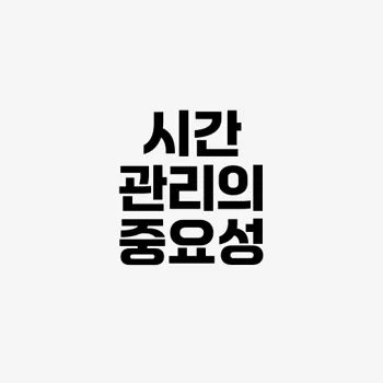 시간 관리 팁