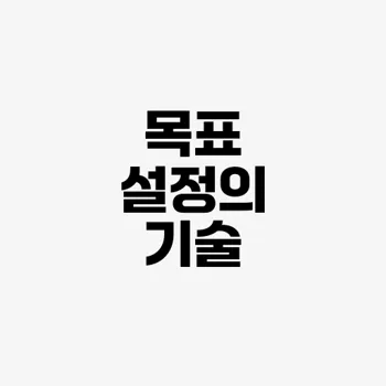 효과적인 목표 설정